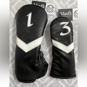 Maxfli Black and White Golf Club Headcovers Set